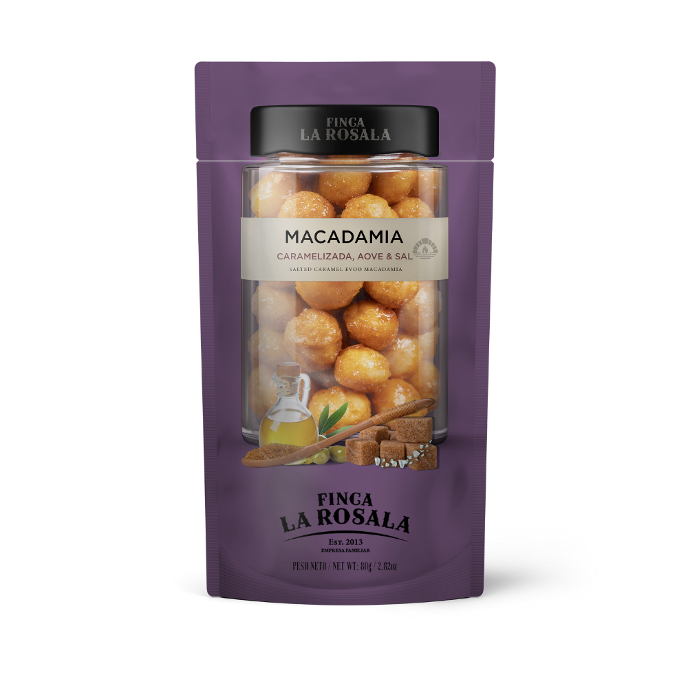 Macadamia Caramelizada, AOVE & sal