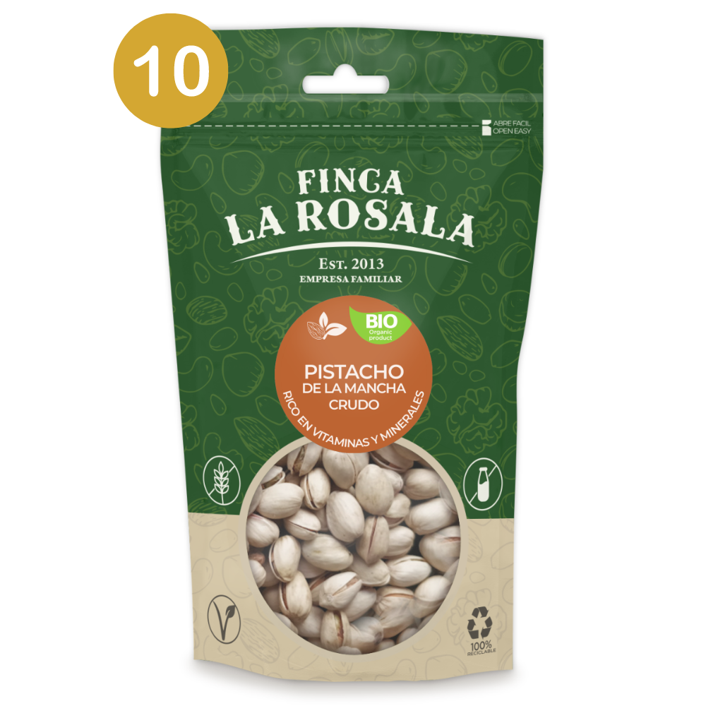 
                  
                    pistachos con cáscara ecológico crudo 10 bolsas 150 gramos
                  
                