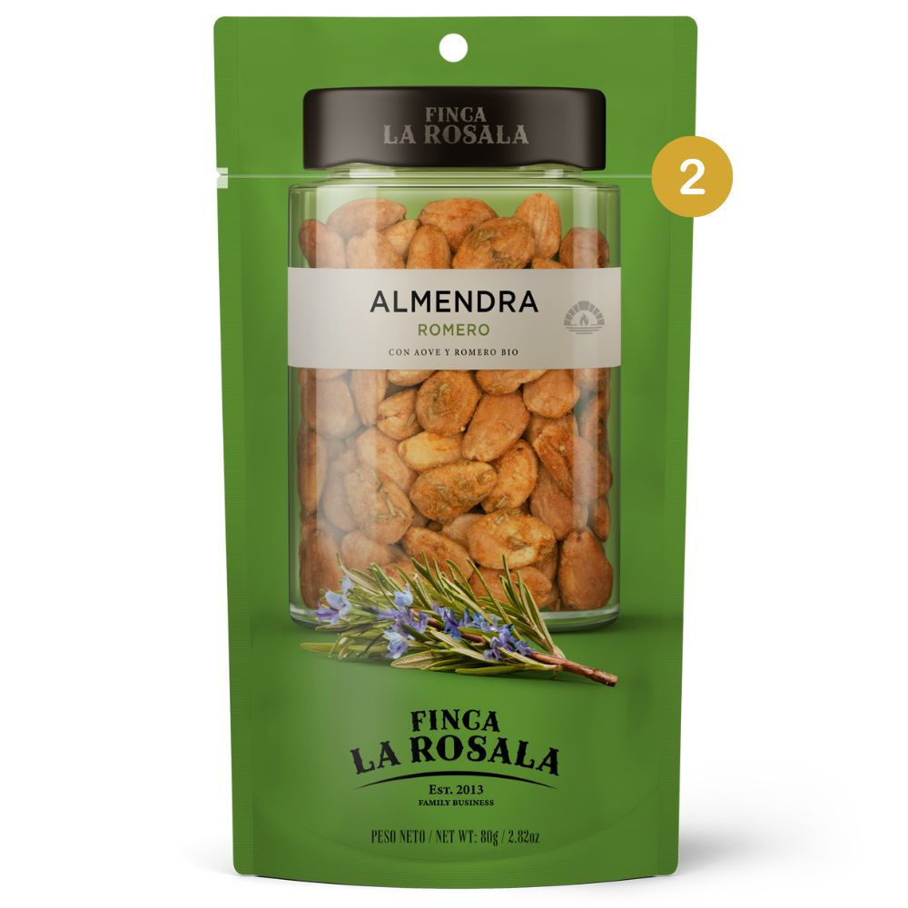 
                  
                    bolsa 150 gramos almendra gourmet tostada sabor romero
                  
                