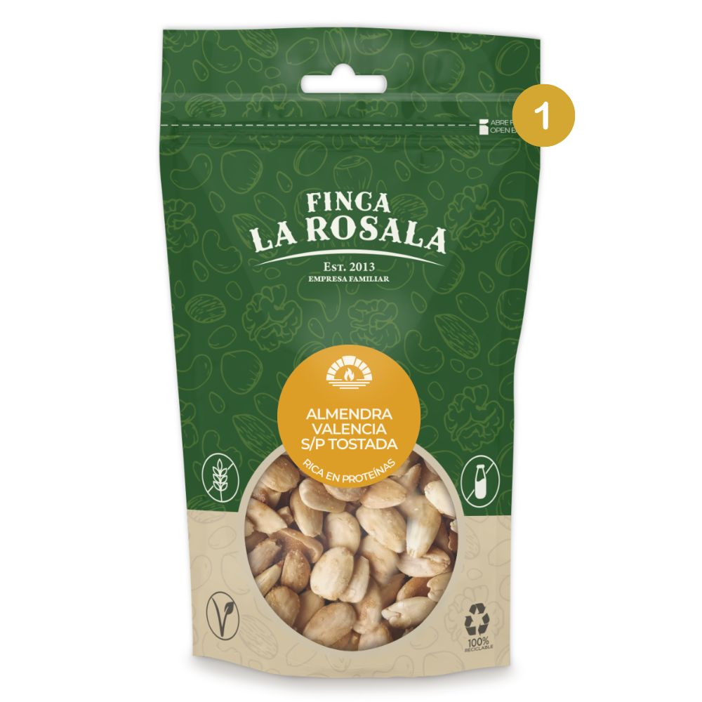 
                  
                    bolsa de 150 gramos almendra repelada tostada sin sal
                  
                