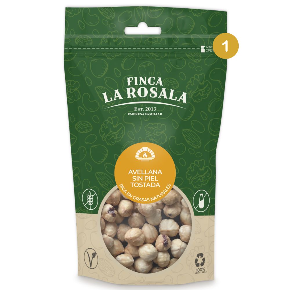 
                  
                    bolsa de 150 gramos de avellana repelada tostada al natural
                  
                